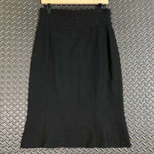 Marisa Minicucci Black Knee Length Sheath‎ Career Skirt Size 6 Made in Canada